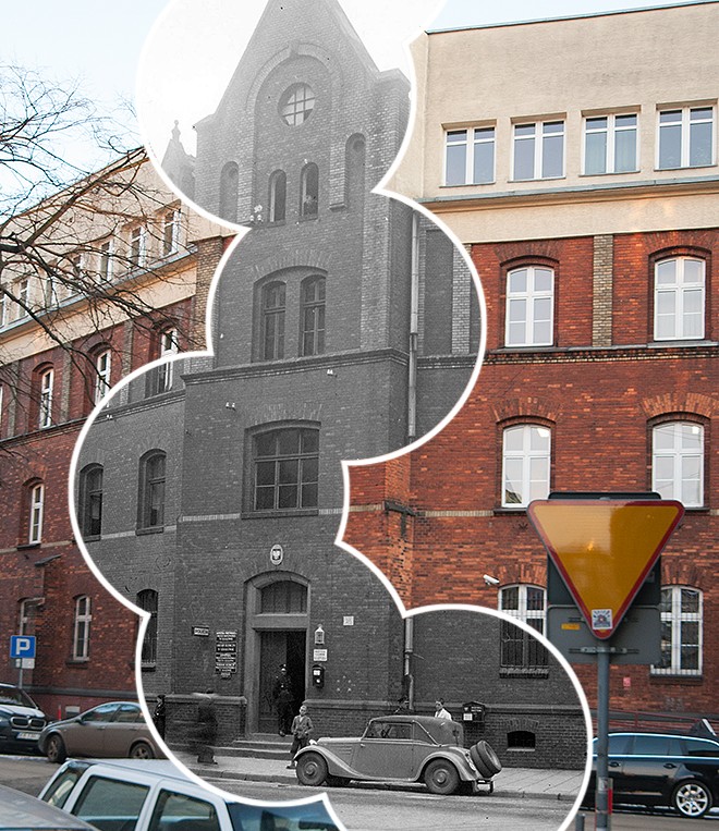 (#37) ul. Siemiradzkiego, widoczny budynek komendy policji 